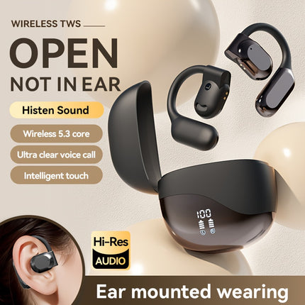Wireless Air Cond Open Ear Headphones - Sweat-Resistant Sports Earbuds with LED Power Display,