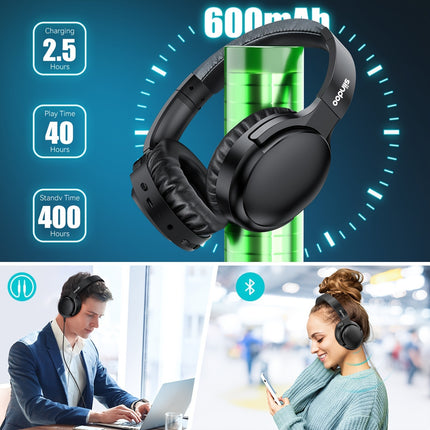 Long Battery Life Wireless BT Headphones - Active Noise Cancellation, Designed For Sports