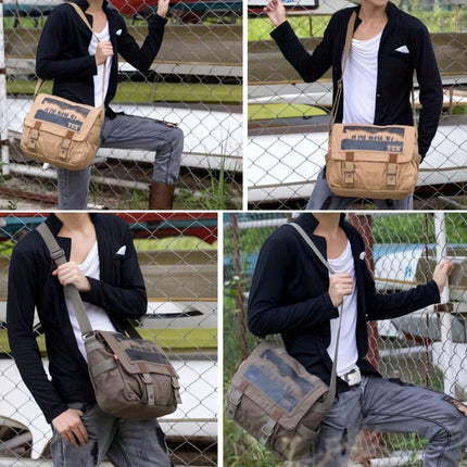 Camping Canvas Satchel Messenger Bag, Vintage Style Casual Travel Crossbody Bag