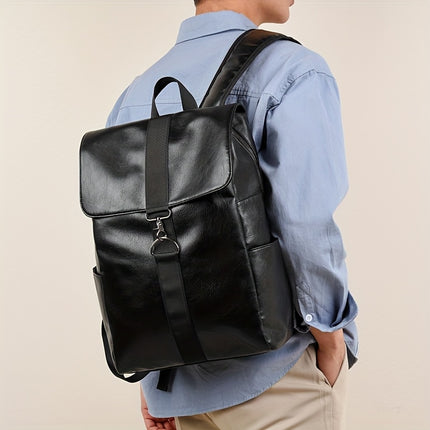Solid Color Large Capacity Men'S Business Casual Retro Commuting Travel Bag, Laptop Bag,