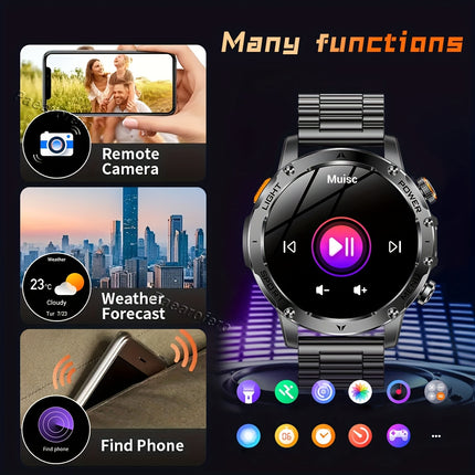Smartwatch with a 1000Mah Large Battery, LED Flashlight, Wireless Calling, Voice Assistant, Multifunction