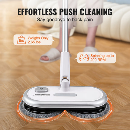 Electric Mop Up To 70 Mins Powerful Battery, Electric Spin Mop With Dual Spinning Mop Heads,