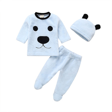 Children's Double-sided Flannel Children's Foot And Velvet Thick Warm Home Set