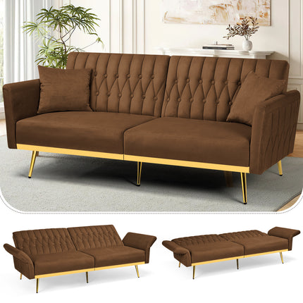 Sofa Bed Featuring Adjustable Arm And Back Rests, a Cozy Futon Loveseat with a Button-Tufted Style,