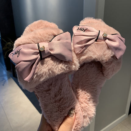 Bowknot cotton slippers