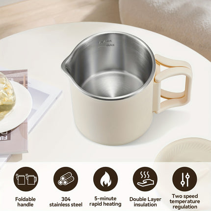 Three-in-one Multifunctional Electric Kettle Foldable Mini Travel Electric Kettle Can Cook Porridge,