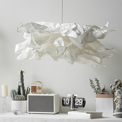 Modern Paper Cloud Chandelier - Stylish DIY Paper Lamp Shade with Warm Yellow Light
