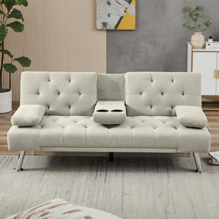 Futon Sofa Bed, Convertible Couch Bed Loveseat, Modern Futon Recliner Sleeper, Small Lazy Futon