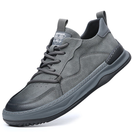 Men'S White Perforated Casual Sneakers - Breathable Low-Top Lace-Up Shoes with Round Toe,