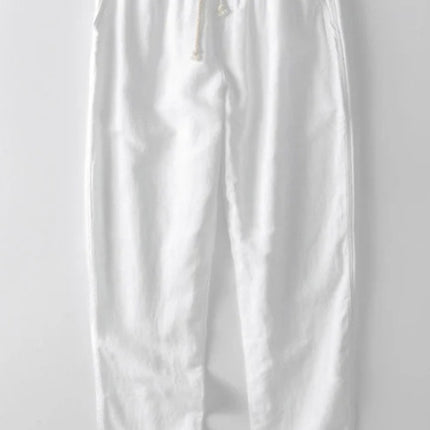 Men's Stand Collar Slim Fit Linen-Cotton Suit Set