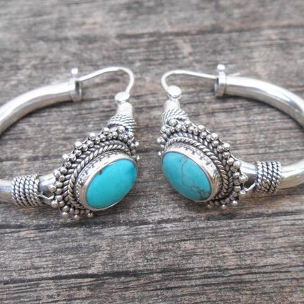 Bohemian Vintage Turquoise Earrings For European And American Ladies