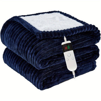 Electric Heated Throw Blanket - Soft Flannel Heating Bedspread with 10 Heat Settings,