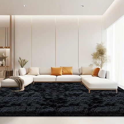 New ultra-soft Nordic long-haired carpet, white and black, pet-friendly, non-slip