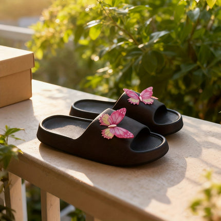 4 pcs set Butterfly Pattern Flip-Flops omfortable EVA Material,