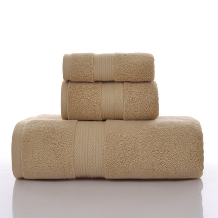 Household Soft Absorbent Solid-Colored Pure Cotton Towel Set Of Three