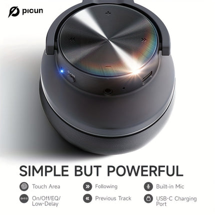1pc Picun B8 Wireless Headphones with 120H Playtime, Foldable Design, Sound Isolation, 3 EQ Modes, Type-C,
