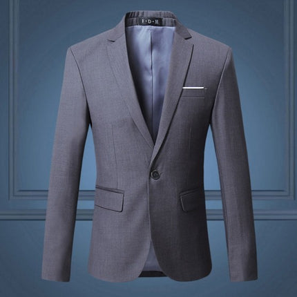 Spring And Autumn Solid Color Casual One Button Men's Small Suit