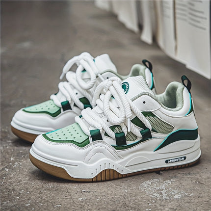 Men's Trendy Chunky Skate Shoes With Good Grip, Breathable Lace-up Sneakers, Men's Footwear
