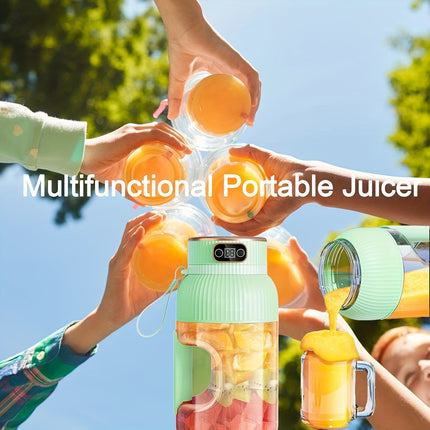 Juicer, Large Capacity 1200ml, with Straw and Type-C Charging Cable, 10-Blade Cyclone Design for Juice
