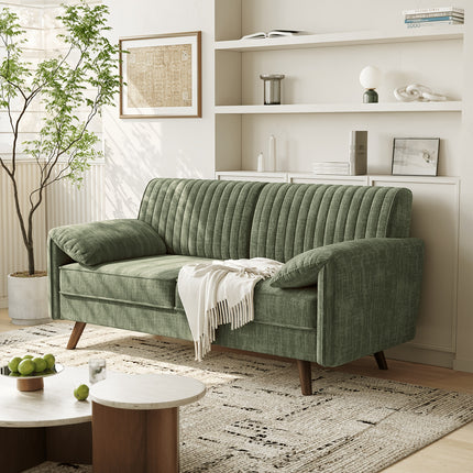 Soft-Padded Arms, Compact 2-Seater for Living Room, Bedroom, Dorm, Office