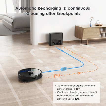 Lubluelu SL60MAX Robot Vacuum with Self-Emptying Feature, 4500Pa Suction Power