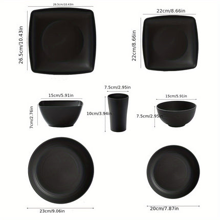 32/16pcs Kitchen Dinnerware Collection, Designed for 8 Or 4 People, Featuring Unbreakable Modern Dishes