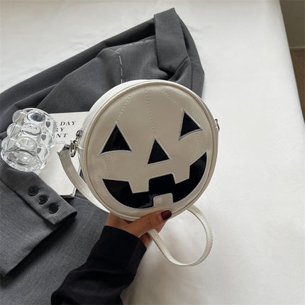 Halloween Pumpkin Small Round Bag Girls Funny Cute Shoulder Bag