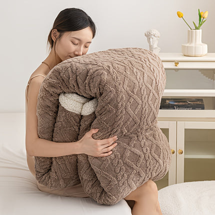 Rabbit Fur Throw Blanket - Plush Soft All-Season Couch & Bedspread, Single/Double Size,