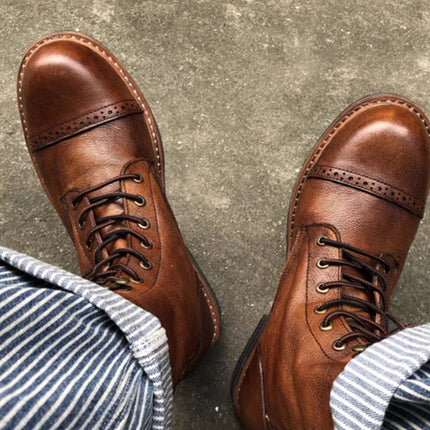 American Retro Leather Desert Boots Viscose Martin Boots