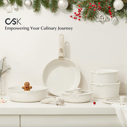 17pcs Cookware Set With Detachable Handle, Nonstick Pots And Pans Set With Removable Handle,