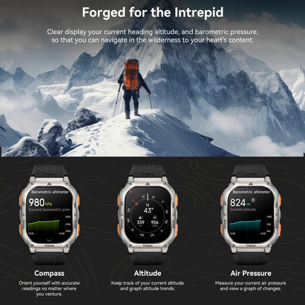 Ultra GPS Smart Watch for Men Halloween Best Gift Compass Altimeter Barometric