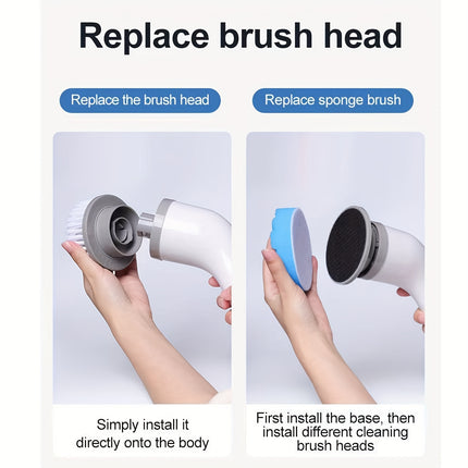 9-in-1 Multifunctional Electric Cleaning Brush Set - Rechargeable Bathroom Brush