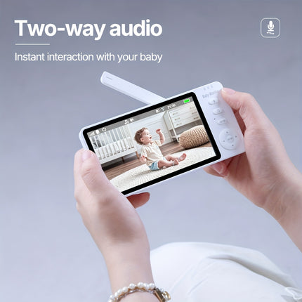 Gisay 5.0-inches Monitor with Night Vision, Two-Way Talk, Temperature Monitoring, and PTZ Remote Control