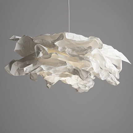 Modern Paper Cloud Chandelier - Stylish DIY Paper Lamp Shade with Warm Yellow Light