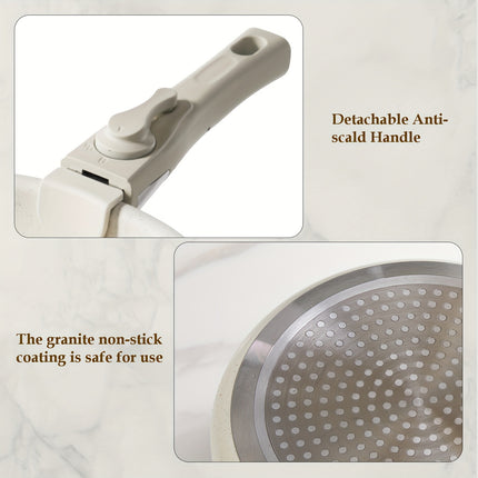 12 Pcs Pots Pans Set  Nonstick, Induction Ready Kitchen Cookware Set - Detachable Handle, Oven Safe,