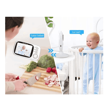 Baby monitor, 3.2-inch color LCD display, Portable Baby Monitor with Two-Way Audio, Night Vision