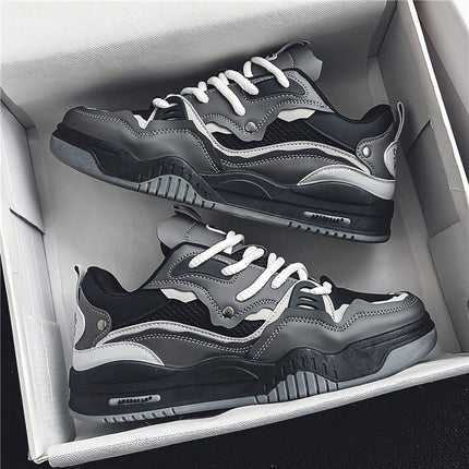 Men's Trendy Skate Shoes - Comfy Non Slip - Casual Lace Up Street Style - Sneakers