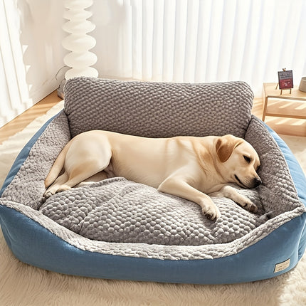 Extra-Large Luxury Plush Pet Sofa Bed - Thick, Warm with High Backrest for Cats & Dogs, Easy Clean, All-Season Comfort