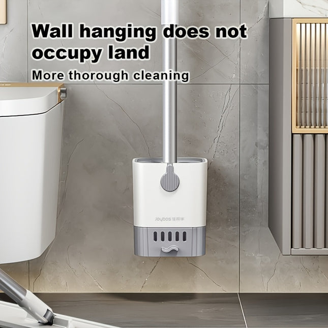 Wall-Mounted Toilet Brush Set with Long Handle - Flexible, No-Dead-Corner Design