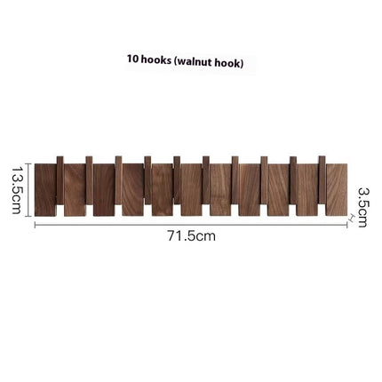 Solid Wood Simplicity Keys Clothes Hook Wall Home Door Hallway Hanger Punch-free