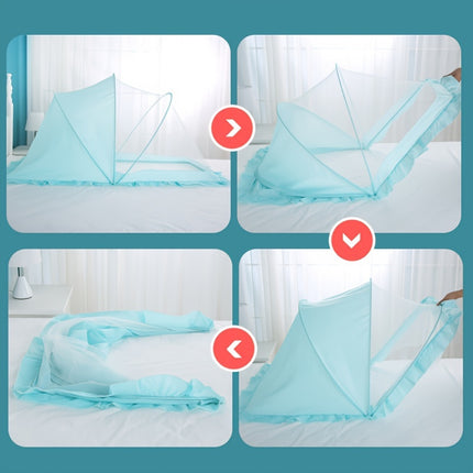 Foldable Youngsters Mosquito Net - Light Blue, Full Coverage, Breathable Polyester, Portable Youngsters Bed Canopy for Indoor/Outdoor Use