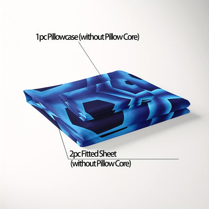 3pcs(2 Pillowcases + 1 Comforter Set) Polyester Kit Bedroom Double Bed/Single Bed/Bedroom/Bonafit/Duvet