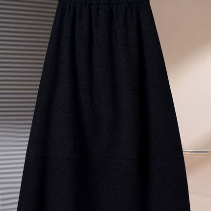 Warm Brushed High Gram Weight Loose Casual Versatile Skirt Long Skirt