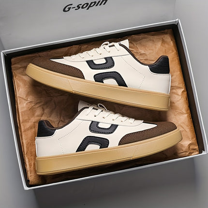 Men'S Fashionable Versatile Casual Sneakers - Plaid Low-Top Lace-Up Shoes with Round Toe,