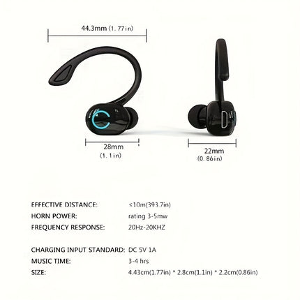 Wireless Earbud Headphones with Volume Control, HD Voice, and 10-Hour Battery Life
