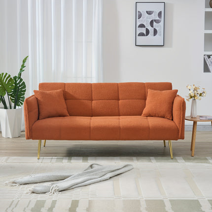 Sofabed With Adjustable Arms And Backrest in Teddy Fleece