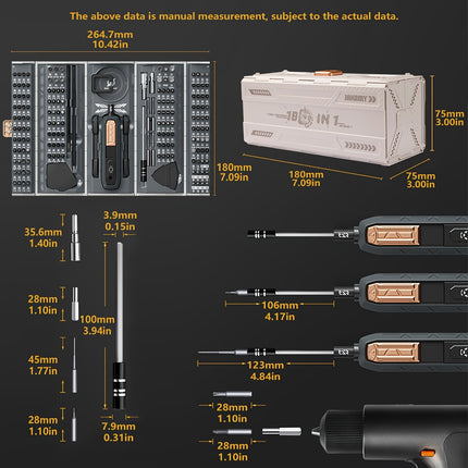 Manual 180in1 Precision Screwdriver Set, with A Stylish Square Storage Box Design. A Professional