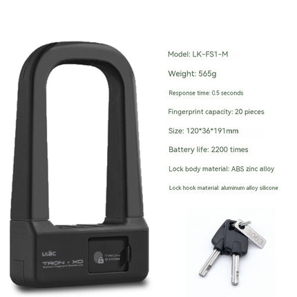 Bicycle Motorcycle Fingerprint Alarm Lock U-shaped