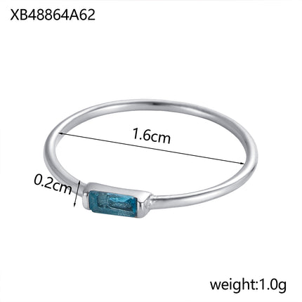 December Birthstone Ring With Cubic Zirconia In Stainless Steel