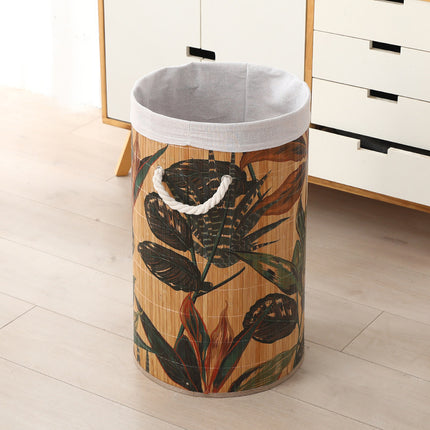 Household Dustproof Laundry Basket Bamboo Woven